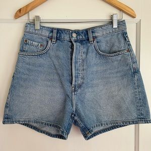 & Other Stories high waist denim shorts size 6